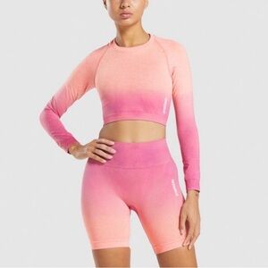 Gymshark Adapt Ombre Seamless Long Sleeve Crop Top